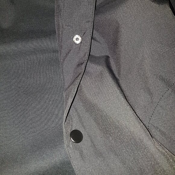 Jordan Letterman Button Up Varsity Hoodie 2 Tone Black Fleece + Poly Body XL - Picture 7 of 16